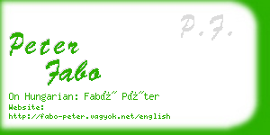 peter fabo business card